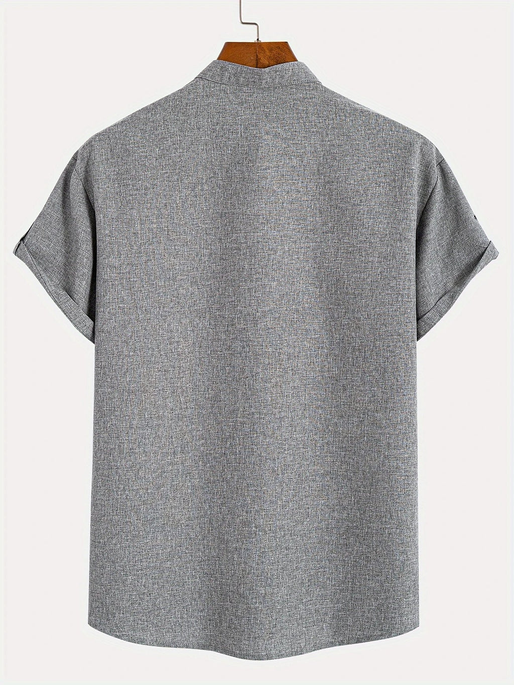 Adrián | Camisa elegante de manga corta con cuello mao