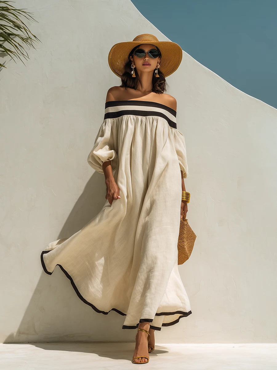 Lena · Vestido Maxi de Lino Elegante