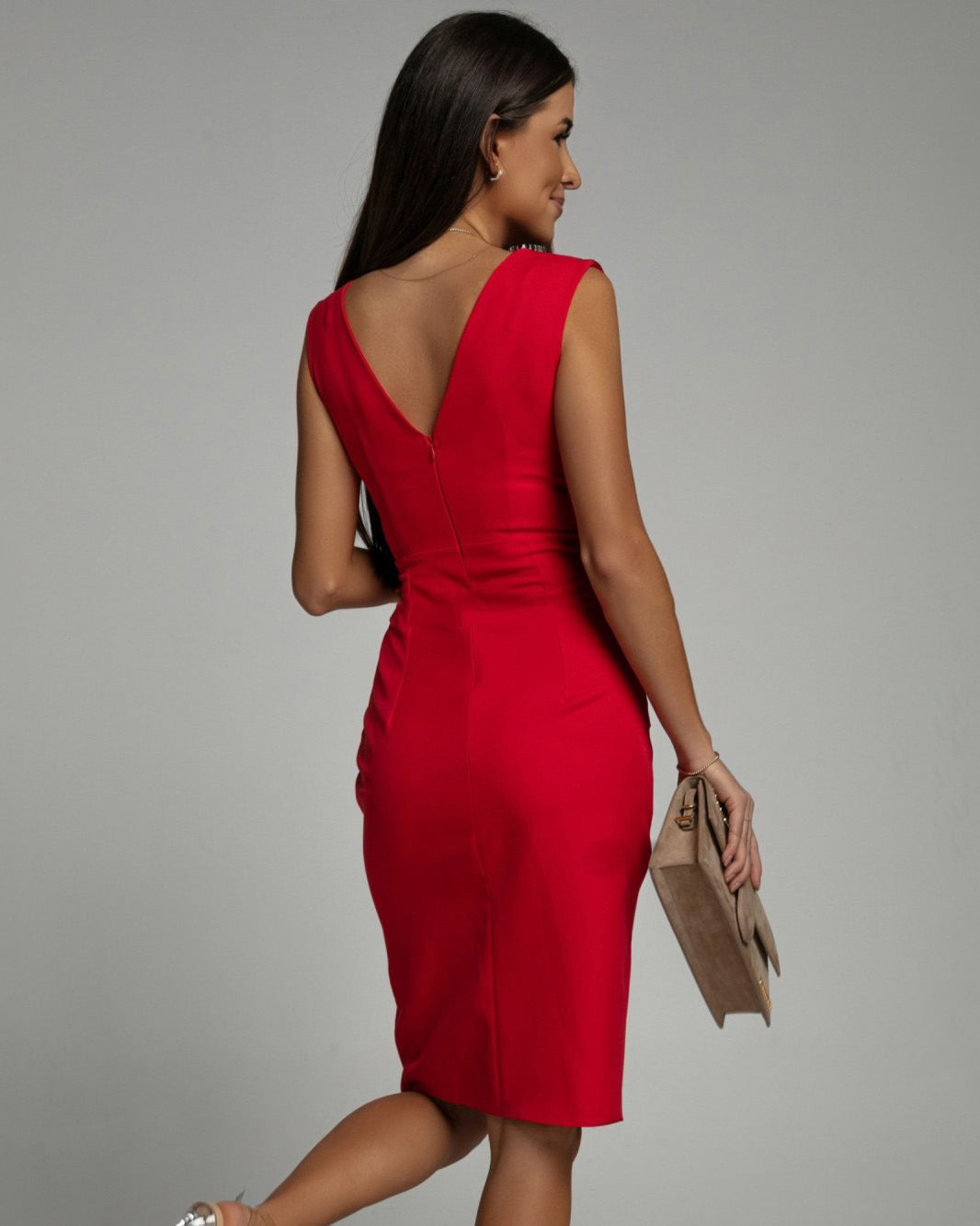 Maud | Vestido Elegante con Escote en V y Abertura