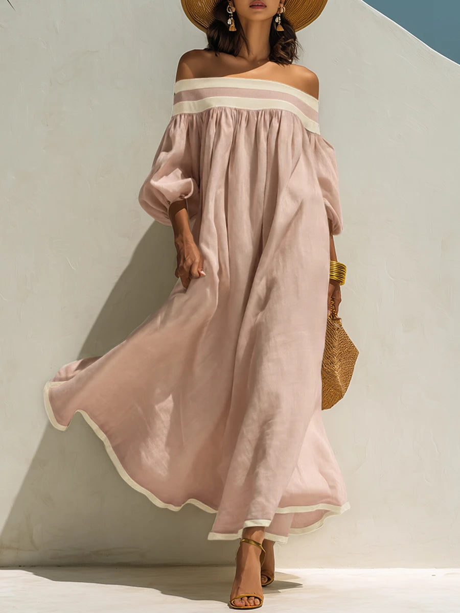 Lena · Vestido Maxi de Lino Elegante