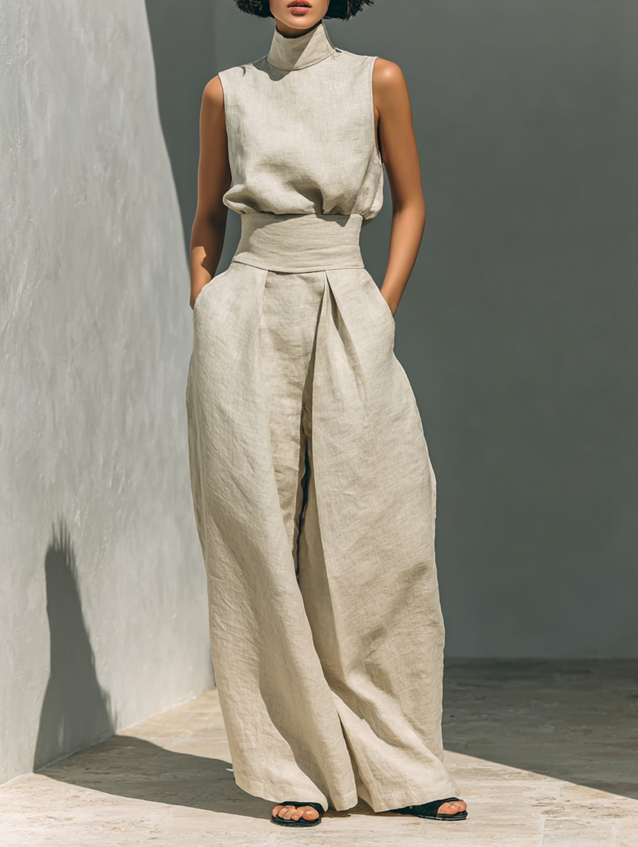 Conjunto Minimalista de Algodón y Lino