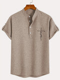 Adrián | Camisa elegante de manga corta con cuello mao