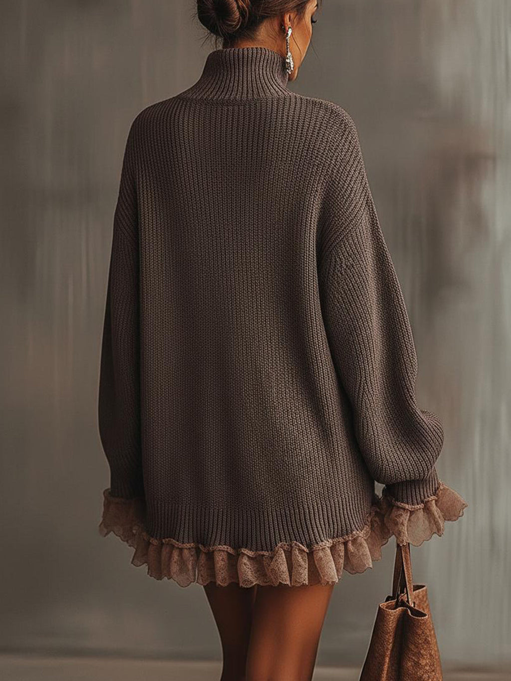 Louise | Vestido de punto cálido con cuello alto y volantes