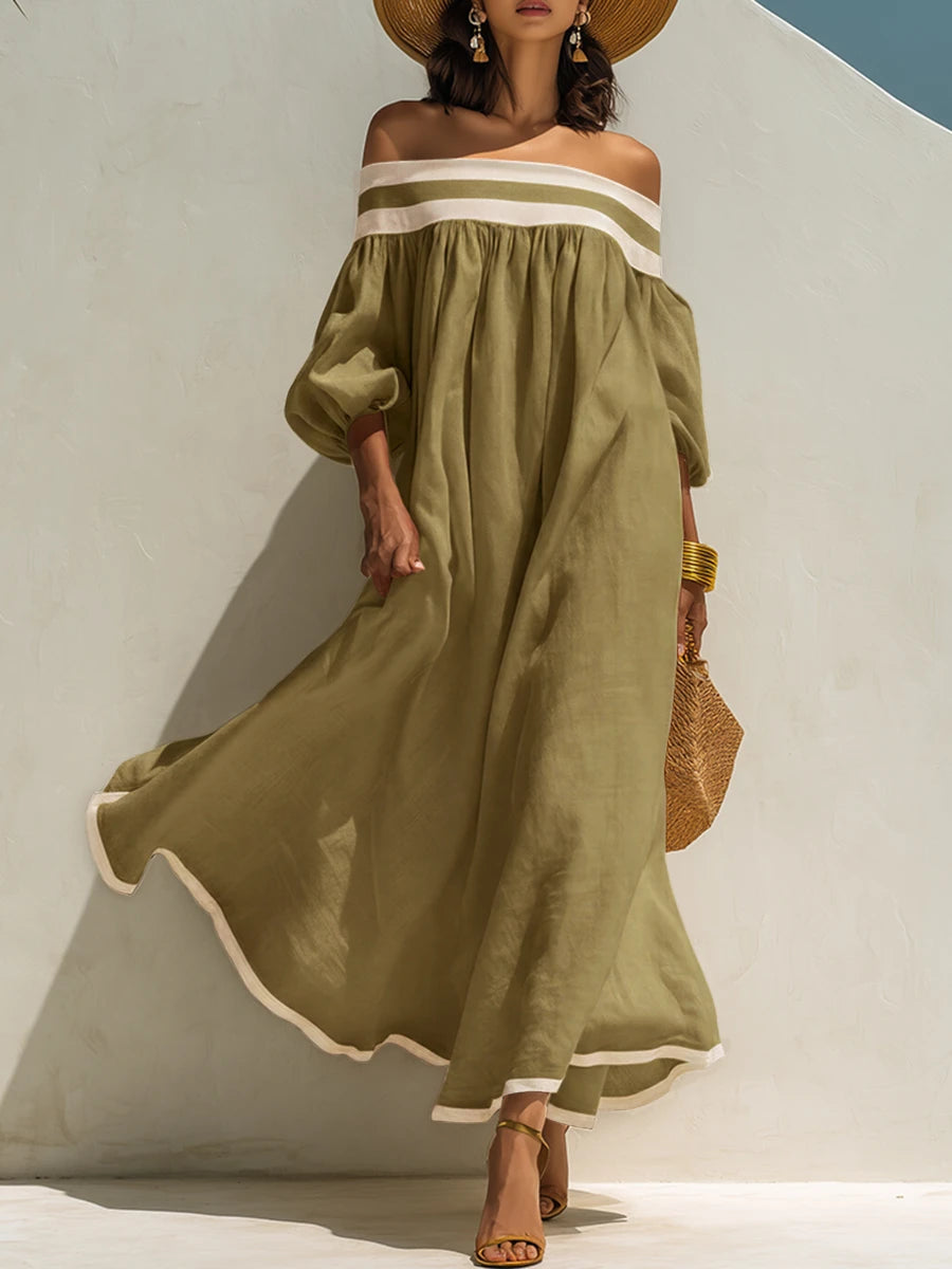 Lena · Vestido Maxi de Lino Elegante