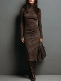 Giada | Vestido midi efecto ante