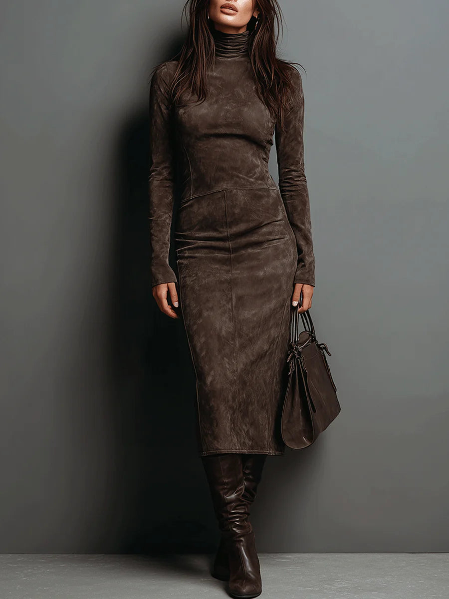 Giada | Vestido midi efecto ante