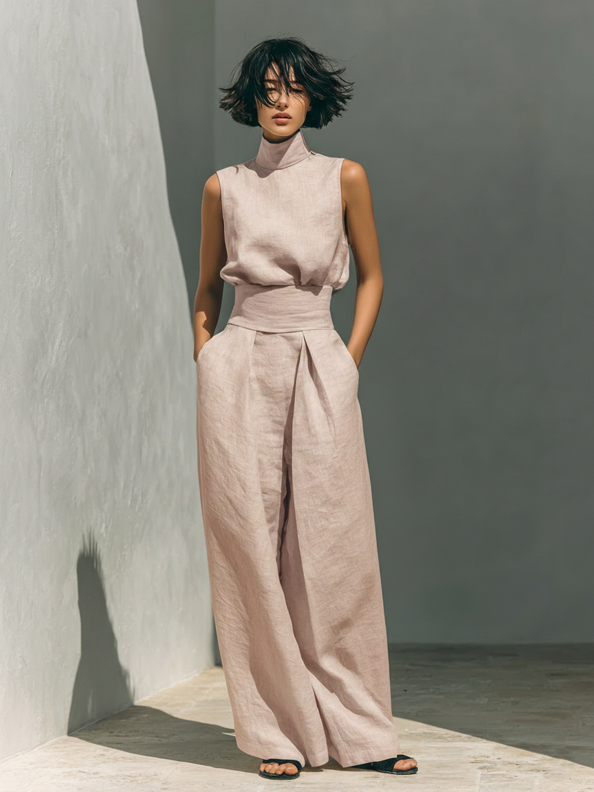 Conjunto Minimalista de Algodón y Lino