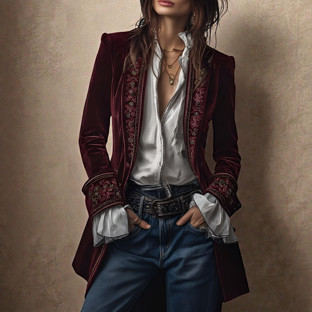 Nuria | Chaqueta elegante de terciopelo