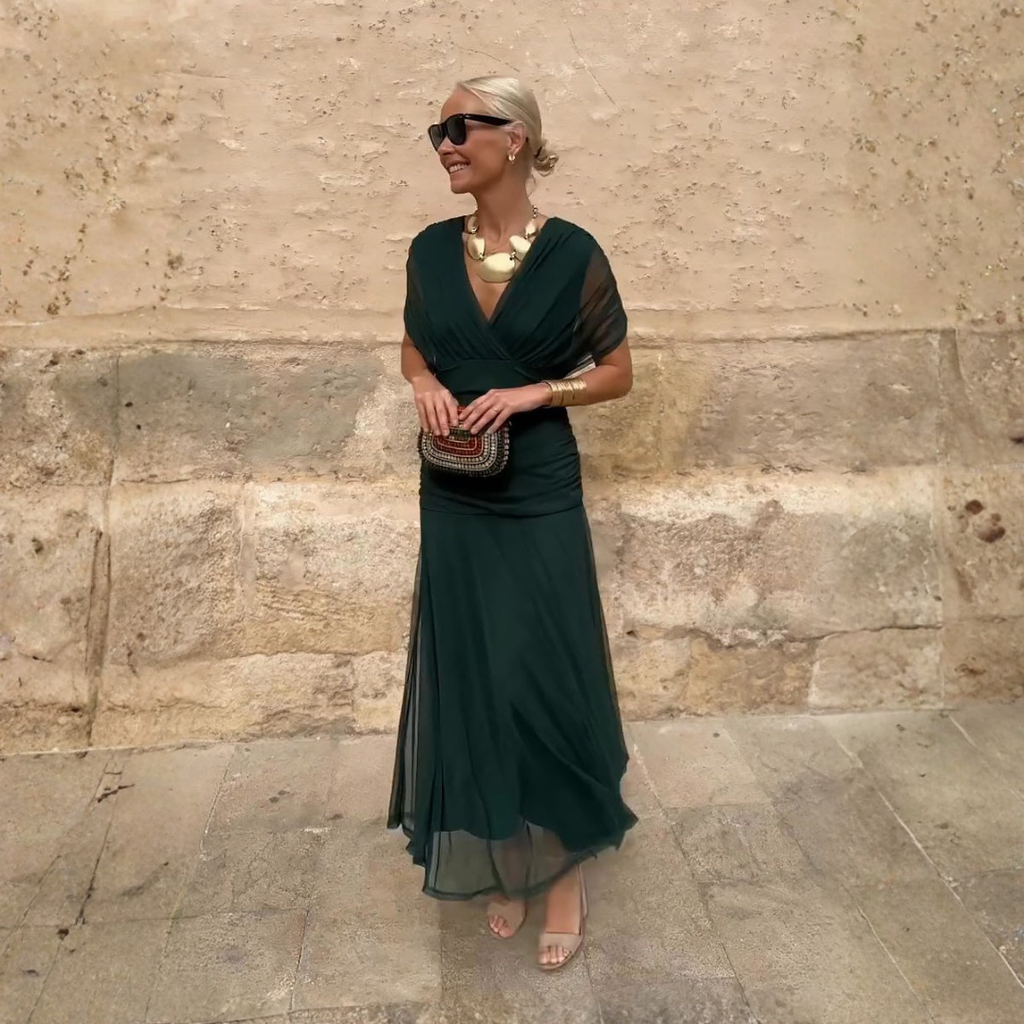 Louise | Vestido maxi elegante de fiesta con escote en V