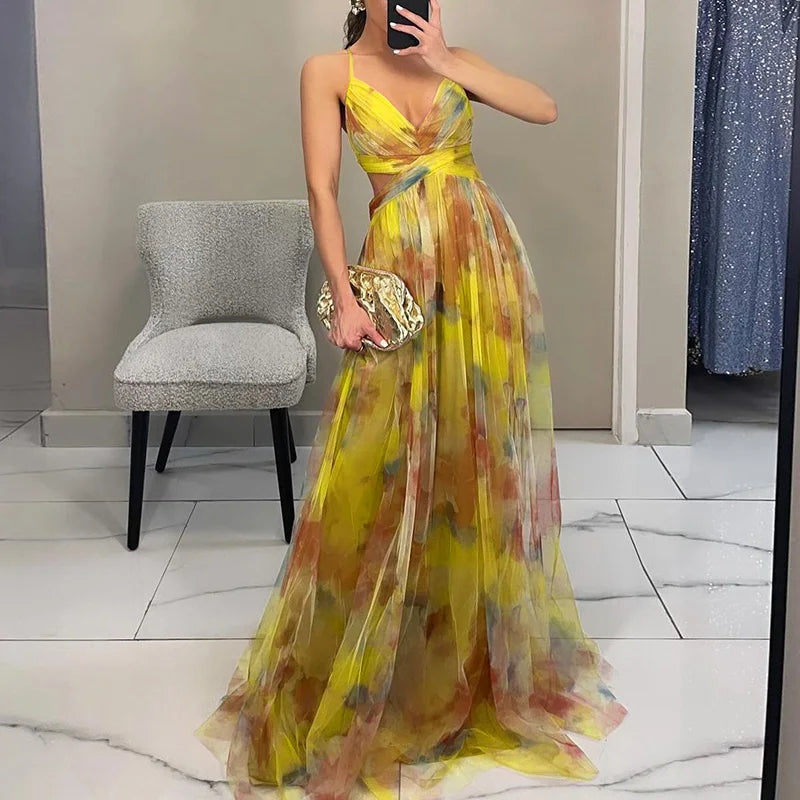 Giselle – Maxi vestido floral elegante