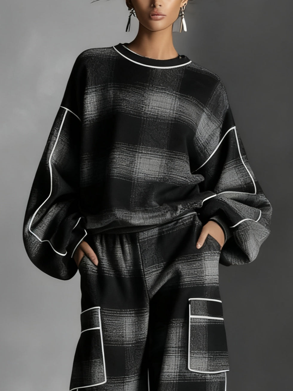 ASCEND | Conjunto Street Cuadros Negro y Gris