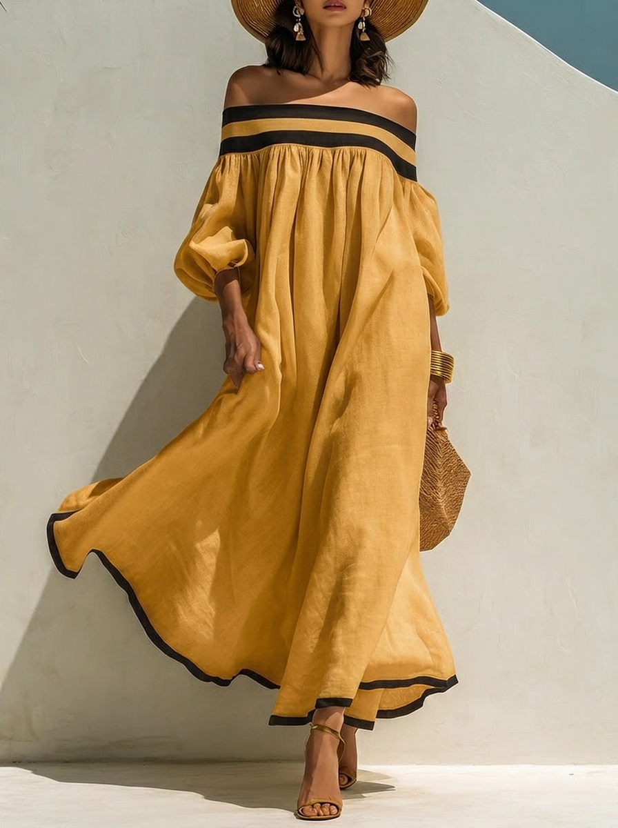 Lena · Vestido Maxi de Lino Elegante
