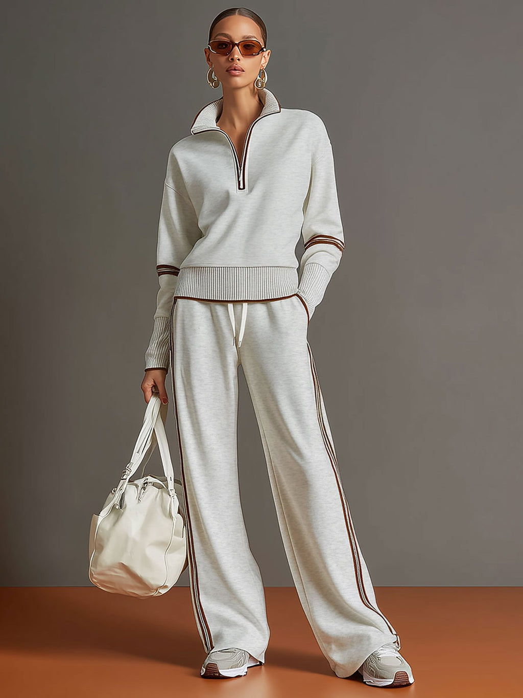 Marietta – Conjunto de blusa y pantalón de pierna ancha