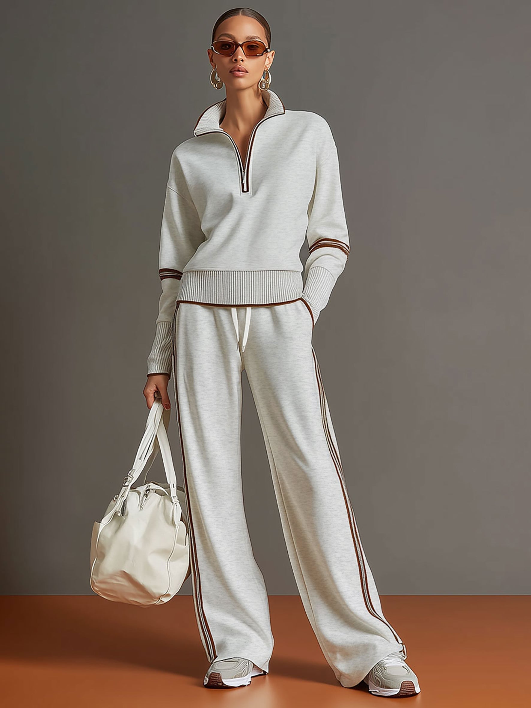 Marietta – Conjunto de blusa y pantalón de pierna ancha