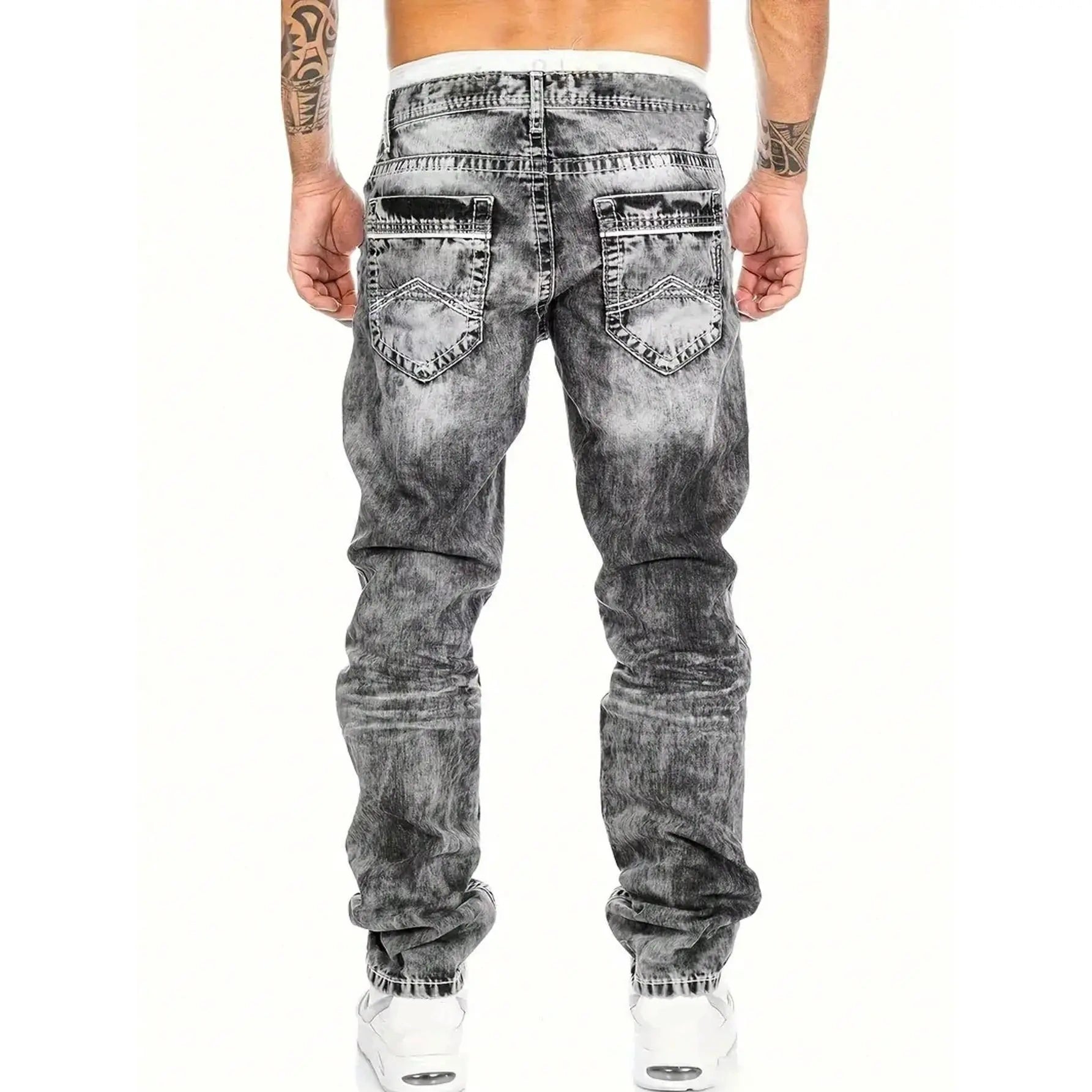 Kreative Stretch-Jeans für Herren, minimalistischer Stil, ideal für den Sommer, Emo-Stil