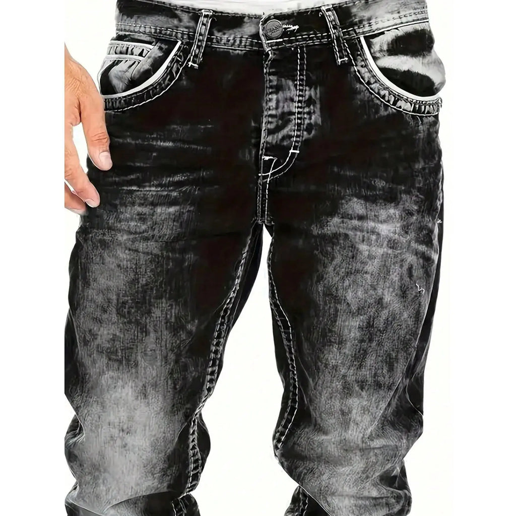 Kreative Stretch-Jeans für Herren, minimalistischer Stil, ideal für den Sommer, Emo-Stil